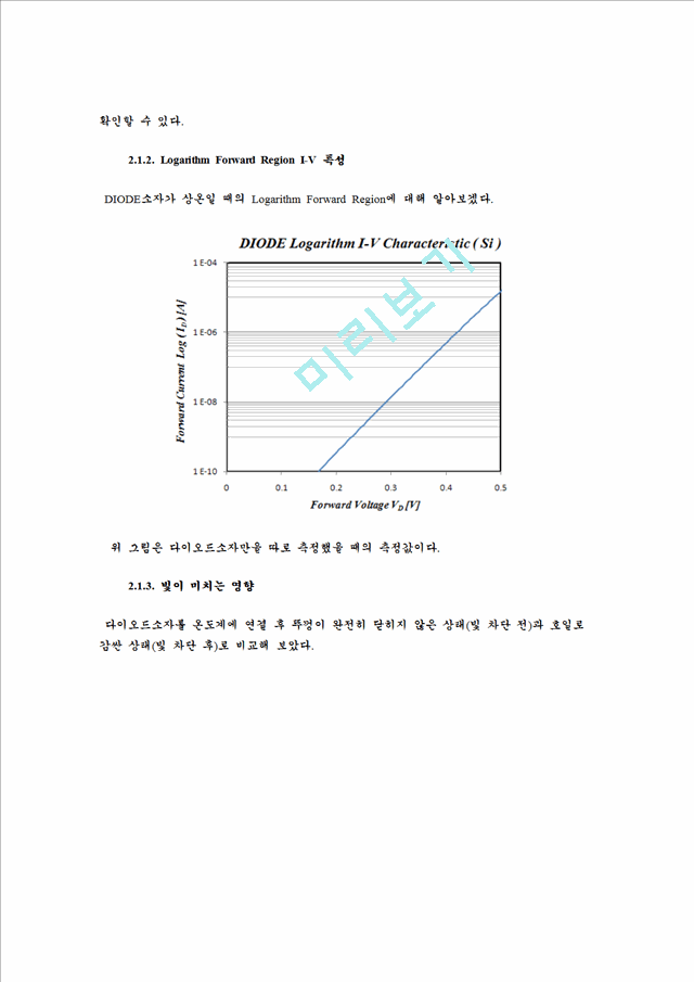 [공학] 반도체실험 - 다이오드[DIODE] 온도 변화에 따른 특성   (2 )